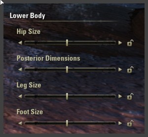 Character creation - Lower body sliders
